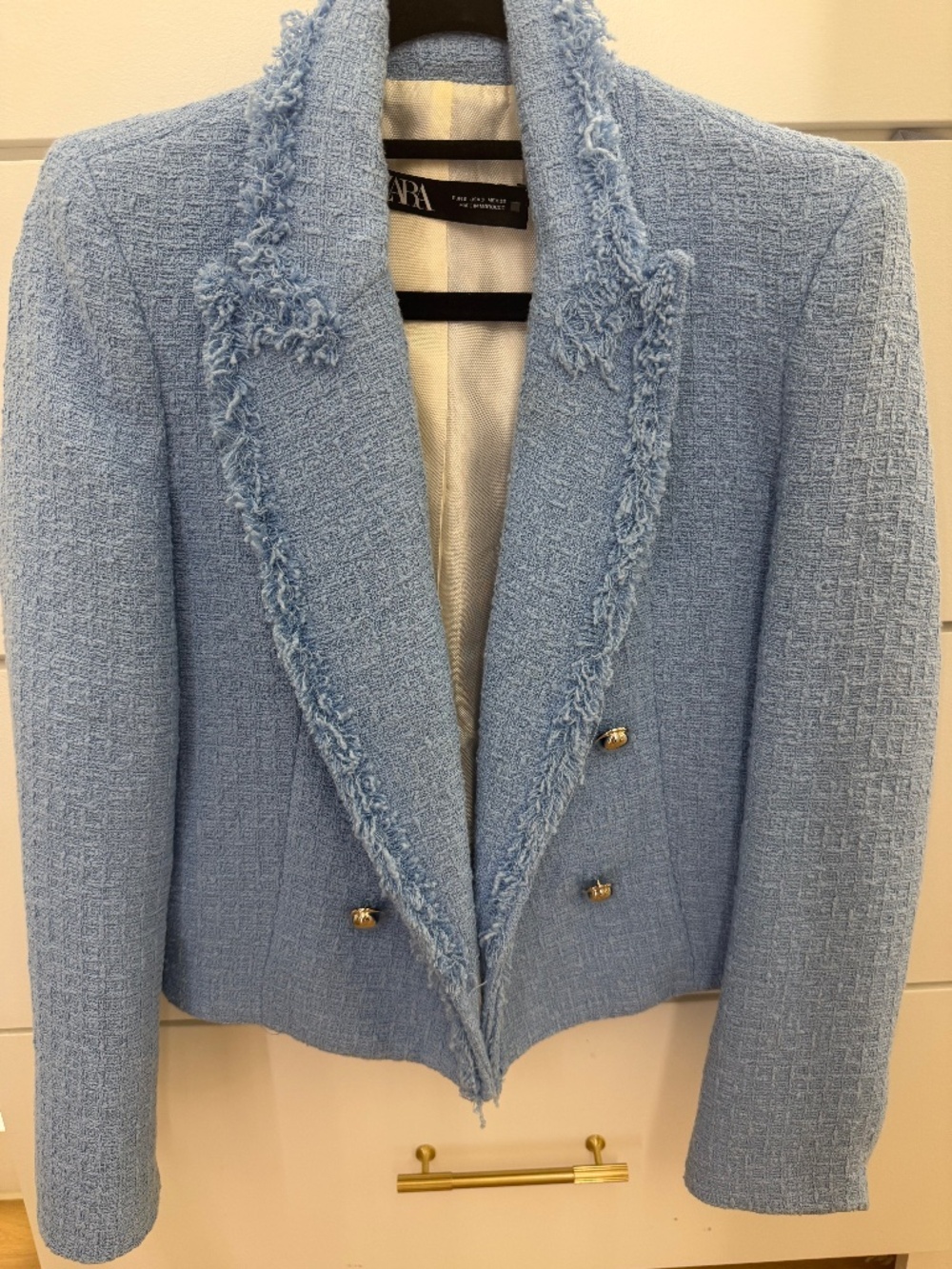 Zara Blue Tweed Jacket